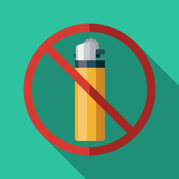 Vector illustration of Lighter Single Use Plastics Ban Icon