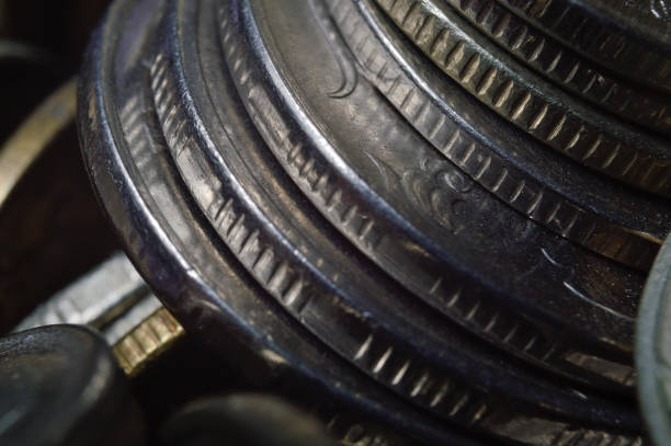 istock stacks of Russian rubles coins shot close-up. 1280384119