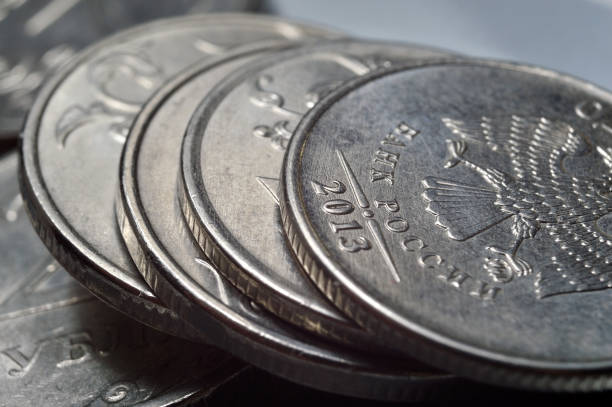 istock stacks of Russian rubles coins shot close-up. 1280384158