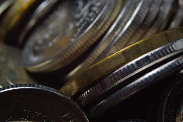 istock stacks of Russian rubles coins shot close-up. 1280384398