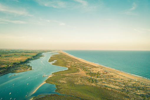View of Ria Formosa from above, by drone