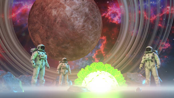 istock Astronauts discoverying alien lifeform on remote planet 1280390313