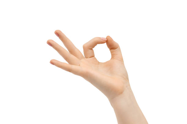 istock Ok gesture, okay, female hand. 1280392288