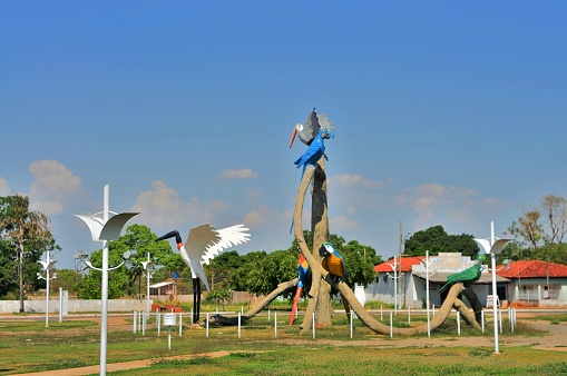 This is public park near Cuiaba, Brazil with depiction of many of the bird species that people come from around the world to see on the Pantanal