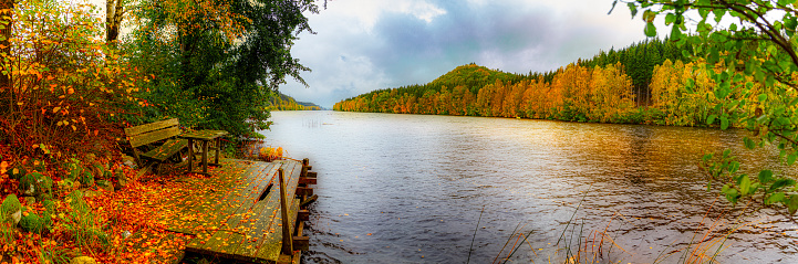 Autumn lake from a viewpoint