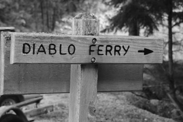 istock Diablo Ferry Sign In Black And White 1280399736