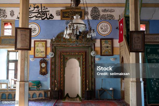 Wooden Ornaments Of Altar In Antique Mosque Sarihacilar Akseki Antalya Turkey Stock Photo - Download Image Now