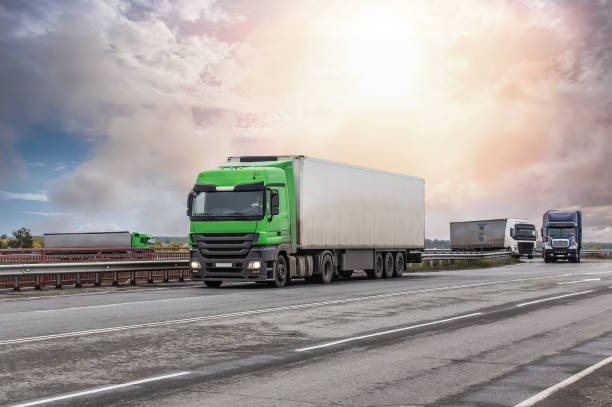 istock Trucks goes on the highway 1280419366