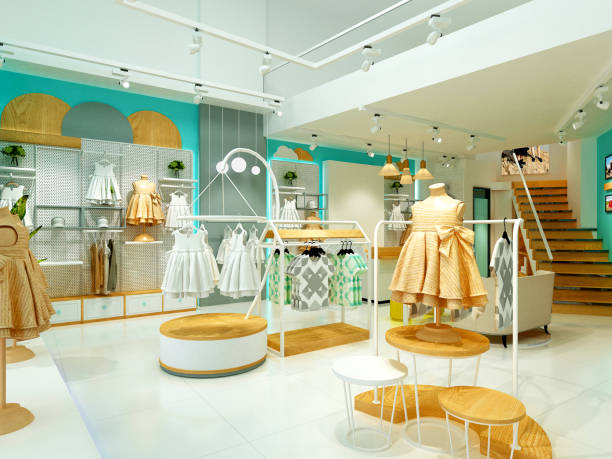istock 3D render of child cloth shop 1280420716