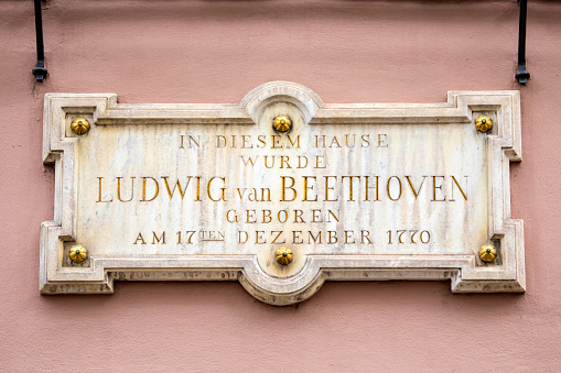 Ludwig Van Beethoven Plaque Marking His Birthplace in Bonn, Germany