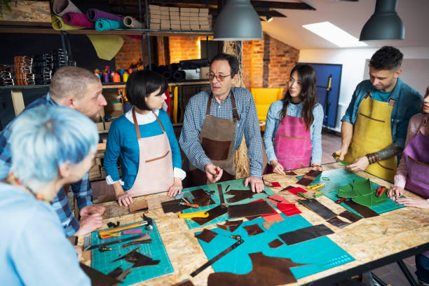 istock High angle view of a senior craftsman leading the workshop class 1280422476