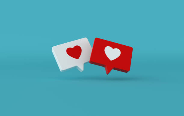 istock Like heart icon on a red, white pin 3d rendering. Social media notification. Social network symbol background. I like it! 1280424568