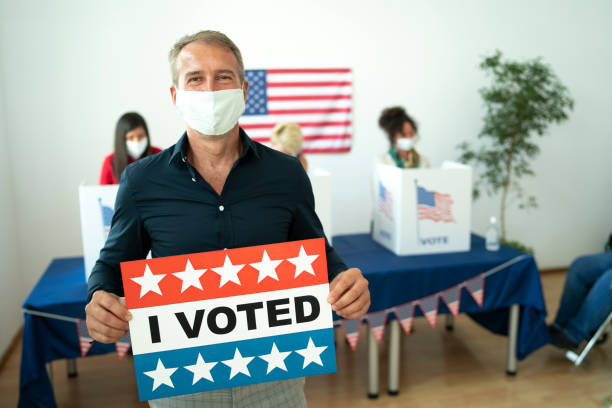 istock I voted sign on Election Day 1280425634