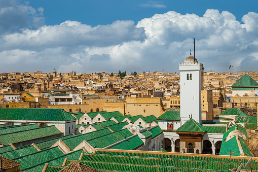View of Fez medina cityscape - Morocco.