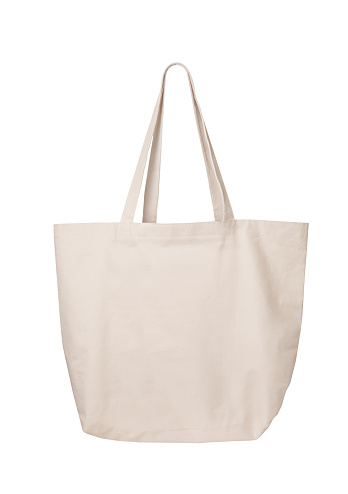 canvas tote bag with clipping path.