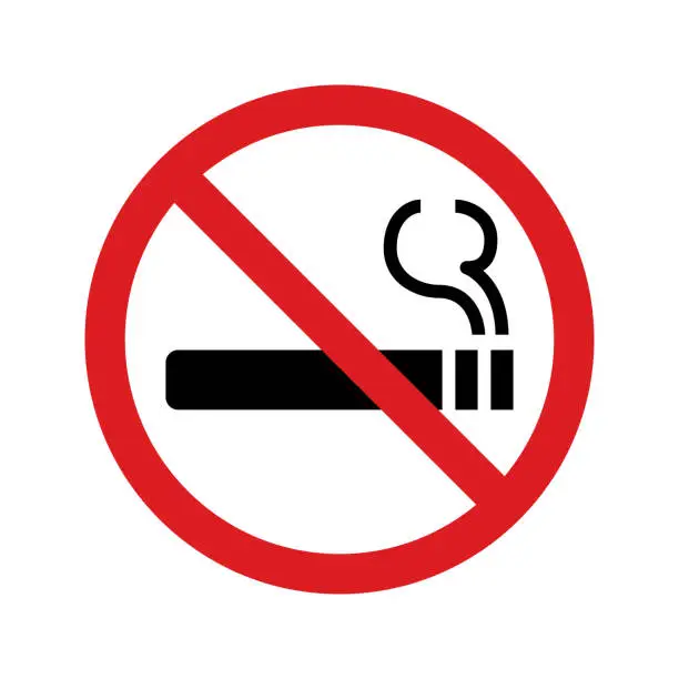 Vector illustration of No smoking sign