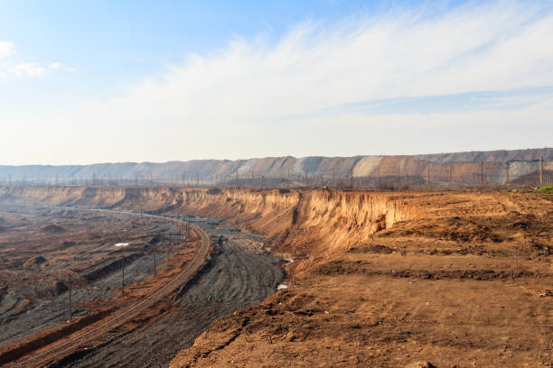 istock Railroad track in the iron ore quarry 1280447986