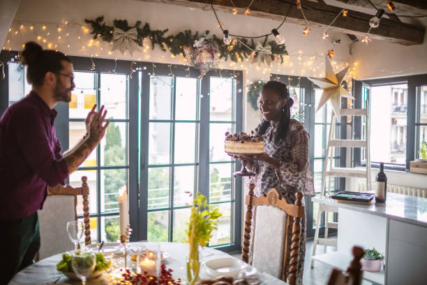 istock Happy couple getting ready for Christmas dinner 1280448578