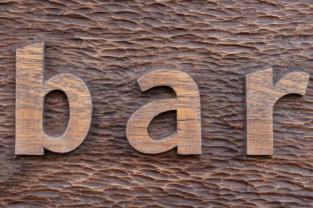 istock Old carved wood texture. Word Bar 1280452357