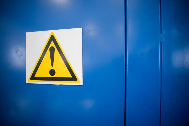 istock Yellow exclamation mark, safety, attention 1280457051