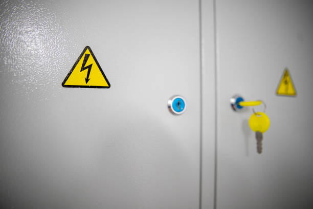 istock Electric box with a sign of attention 1280459264