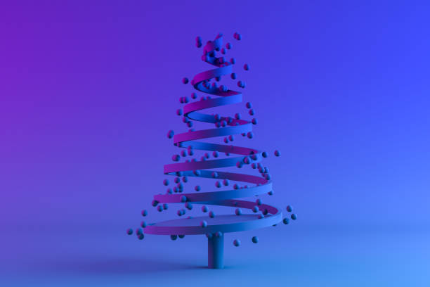 istock Christmas Tree, Neon Lighting, Minimal New Year, Christmas Concept 1280459775