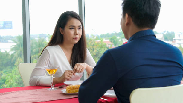 istock Happy romantic couple eating lunch at restaurant 1280462427