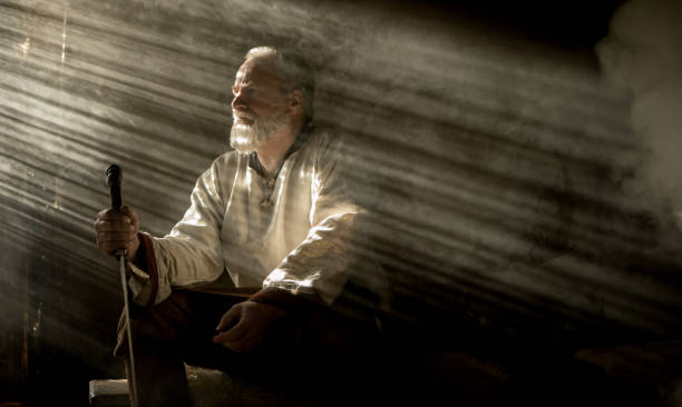 An individual viking warrior Jarl in sunlight