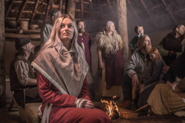 istock An individual viking female in a hall 1280468203