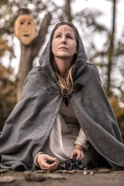 An individual viking female posing for an individual pic