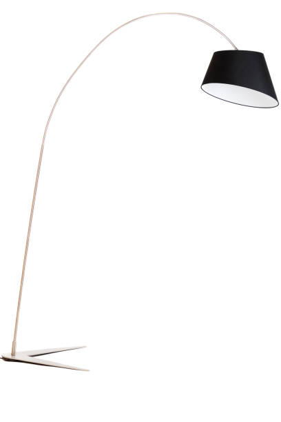 istock Contemporary metallic and black floor lamp isolated 1280471735