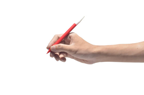 istock Person right hand using red marker on isolated white background 1280471912