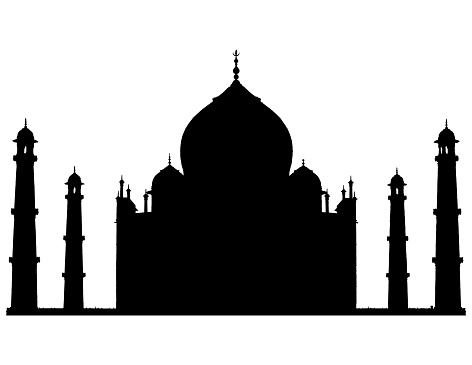 Taj Mahal silhouette, illustration