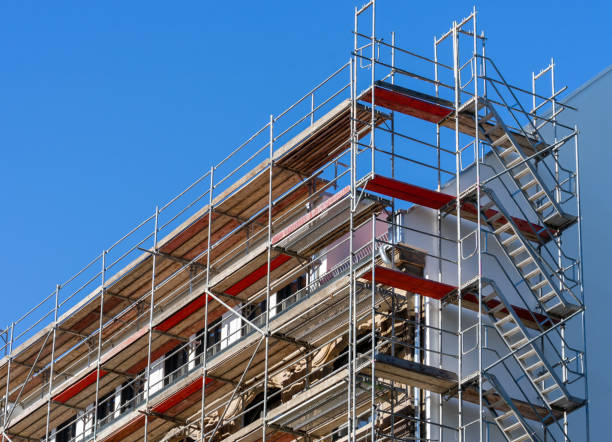 istock Low Angle View Of Building Construction Site Against Blue Sky 1280473414