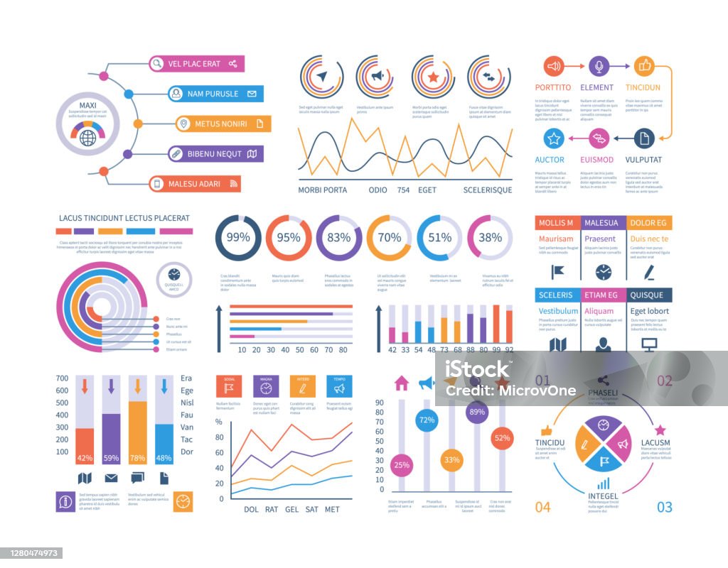 Panel De Informacion Ilustración de Panel Infográfico Interfaz Ui Panel De Información Con ...