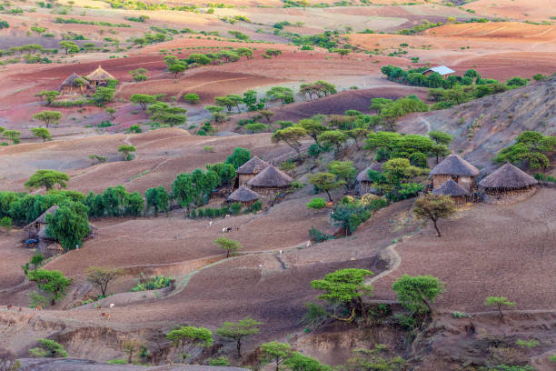 istock mountain landscape with houses, Ethiopia 1280475115