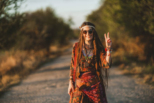 istock Cheerful  hippie woman 1280477458