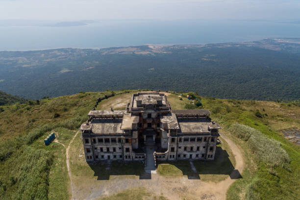 Bokor hillstation in Kampot Cambodia , Bokor national park cambodia Aerial drone Photo Asia Bokor hillstation in Kampot Cambodia , Bokor national park cambodia Aerial drone Photo Asia kep stock pictures, royalty-free photos & images