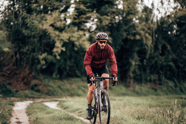 professional biker in the countryside