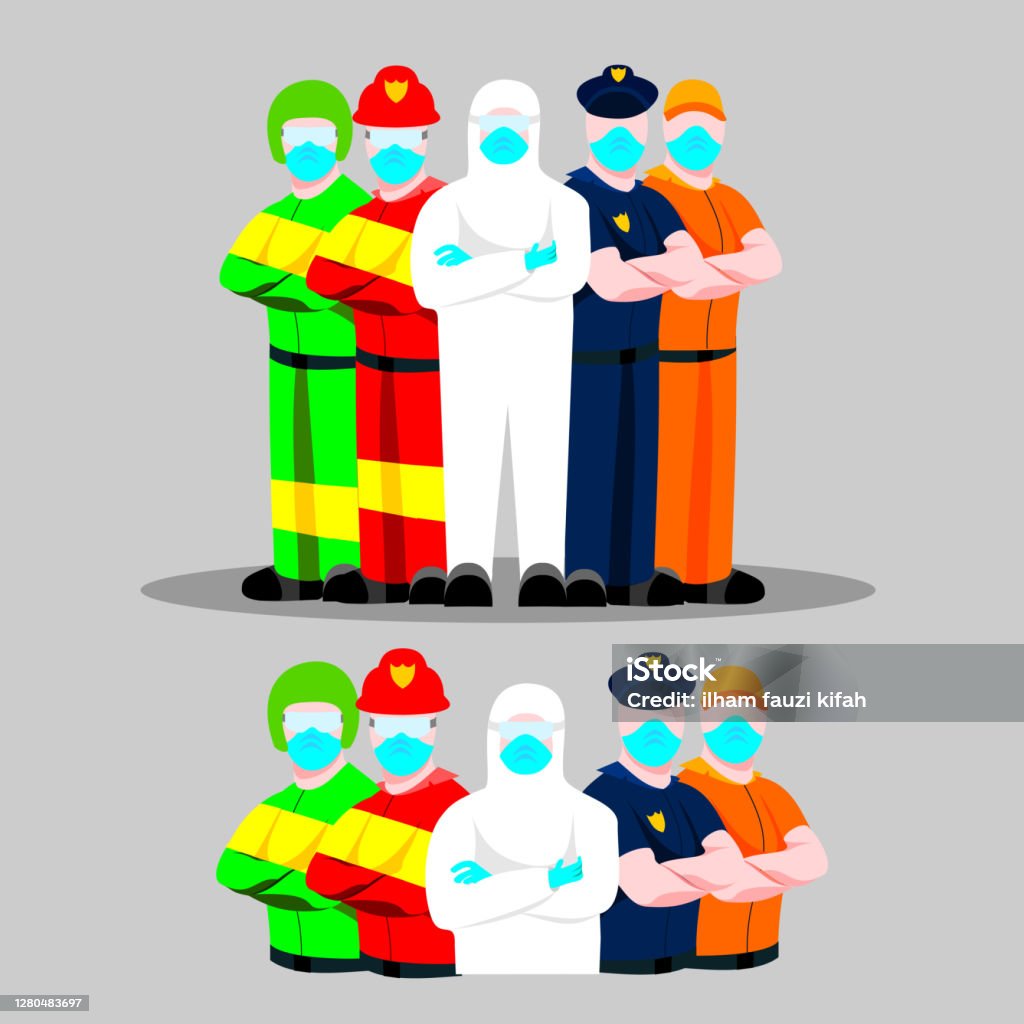 Front Line Supervisor Vector Frontline Workers Stock Illustration - Download Image Now - Cartoon ...
