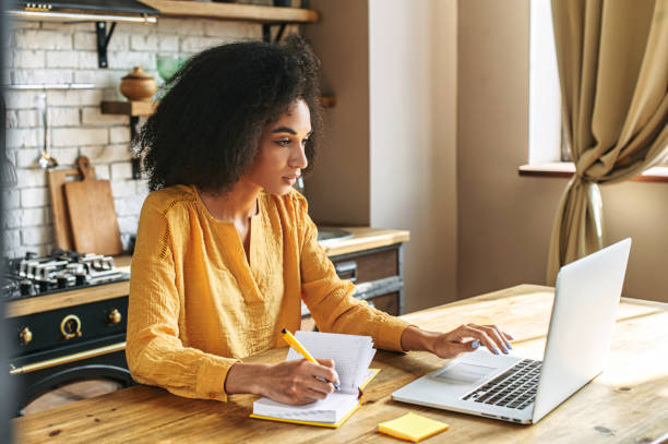 istock An african-american young woman is using laptop 1280484861