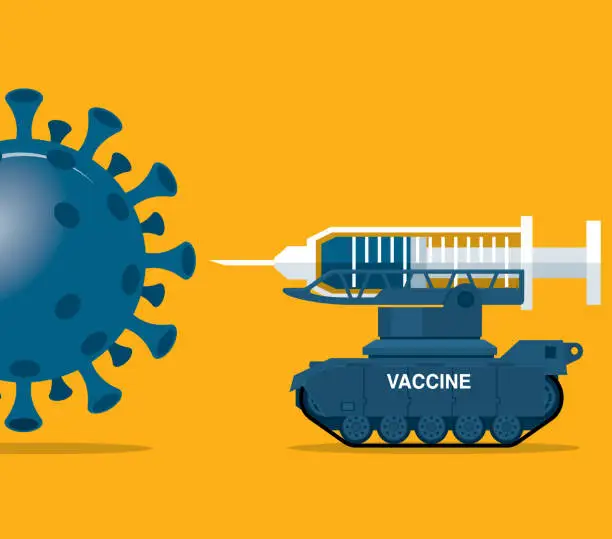 Vector illustration of Vaccine for new coronavirus