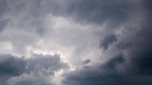 istock Dramatic gray clouds in the sky. Dark gray cloudy sky, panorama 1280488651