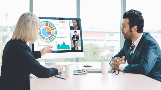 istock Video call group business people meeting on virtual workplace or remote office 1280488783