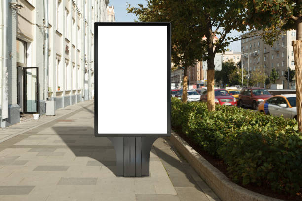 istock Advertising billboard stand mock up on the street. 1280499372