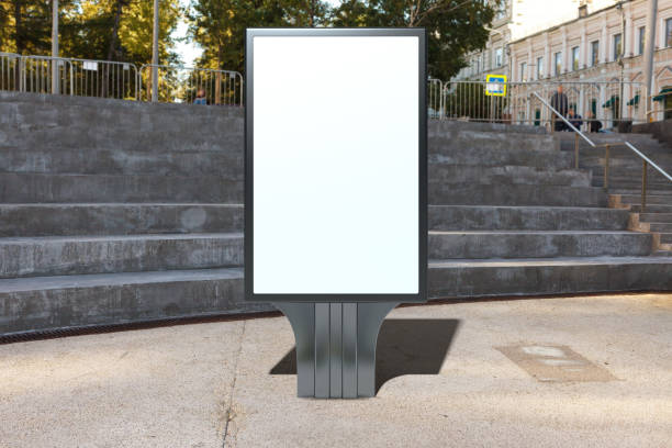 istock Advertising billboard stand mock up on the street. 1280499771
