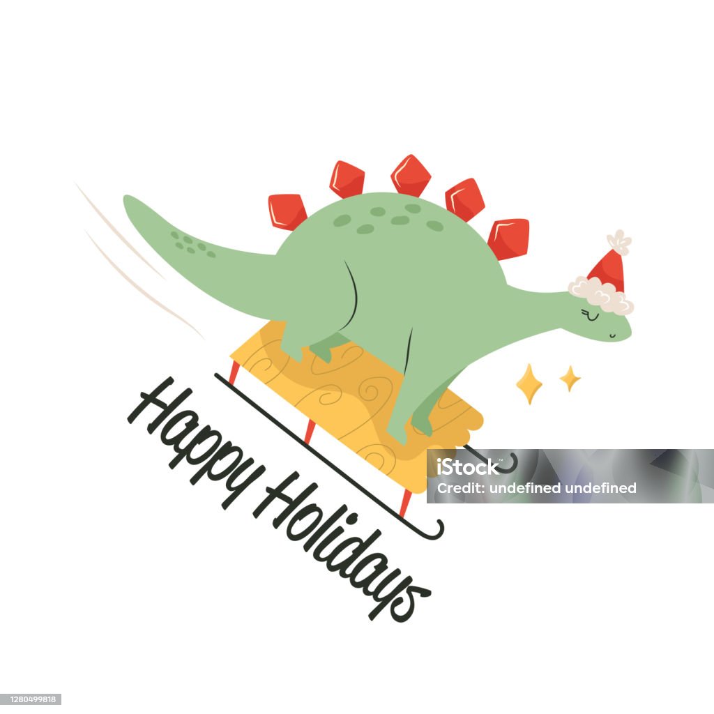 Funny Stegosaurus Dinosaur Sledging And Having Fun Winter Holiday Card Christmas Mood Stock Illustration - Download Image Now - iStock Funny Stegosaurus Dinosaur Sledging And Having Fun Winter Holiday Card Christmas Mood Stock Illustration - Download Image Now - iStock