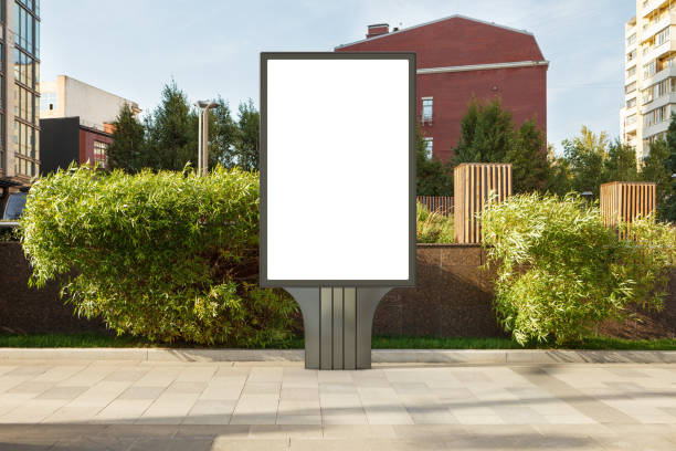 istock Advertising billboard stand mock up on the street. 1280499983