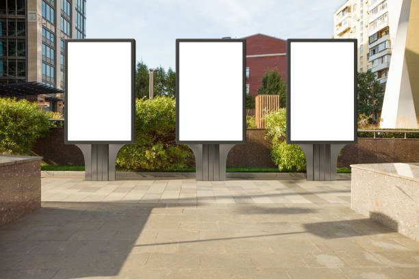 istock Advertising billboard stands mock up on the street. 1280500563