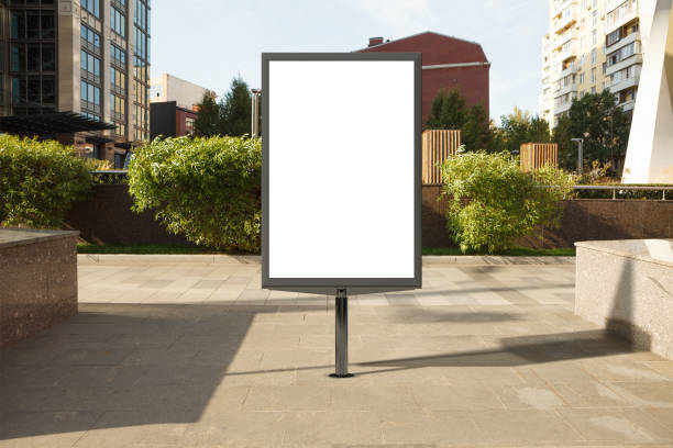 istock Advertising billboard stand mock up on the street. 1280500606